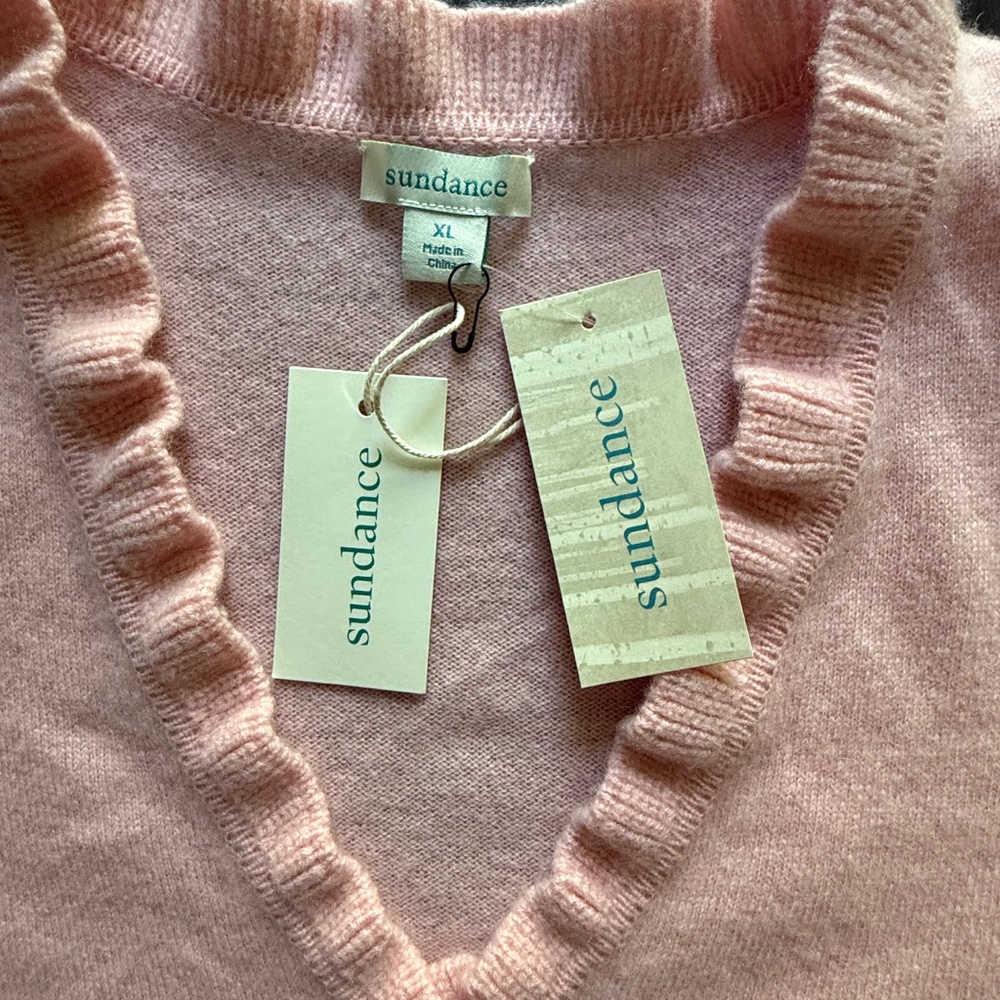 Sundance Gisella 100% Cashmere Pink Sweater Size XL - Picture 8 of 11